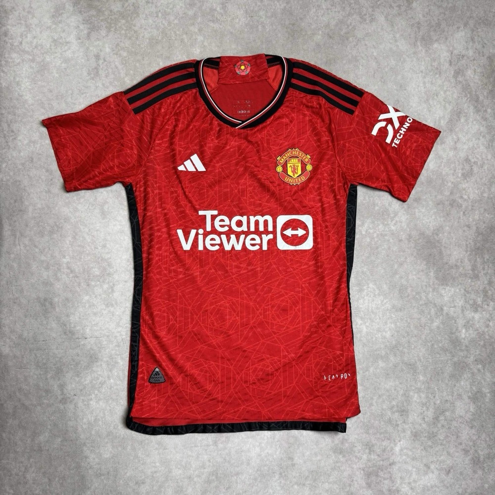 Adidas Manchester United Men's Small Team Viewer 23/24 Home Jersey Red Slim Fit